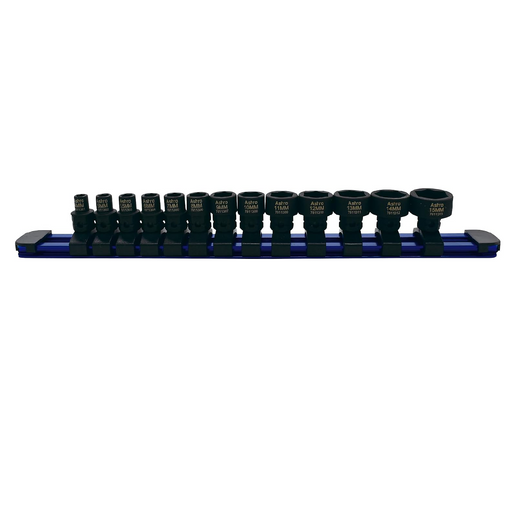 Astro Pneumatic 78113 13 Piece 1/4" Drive Metric Low Profile Nano Impact Socket Set