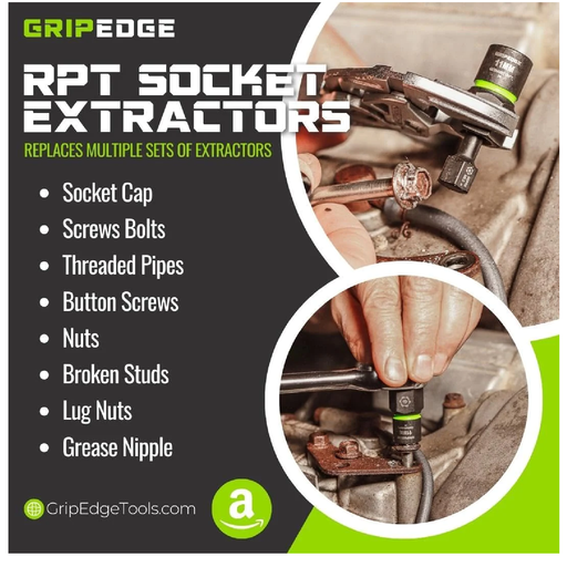GripEdge GE10BMSESRPT RPT Metric Socket Extractor Set - 3/8" Drive 10-Piece Set