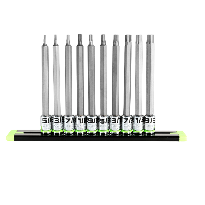 GripEdge HAS10LS 10-Piece 1/4'' Drive Long SAE Hex Driver Set