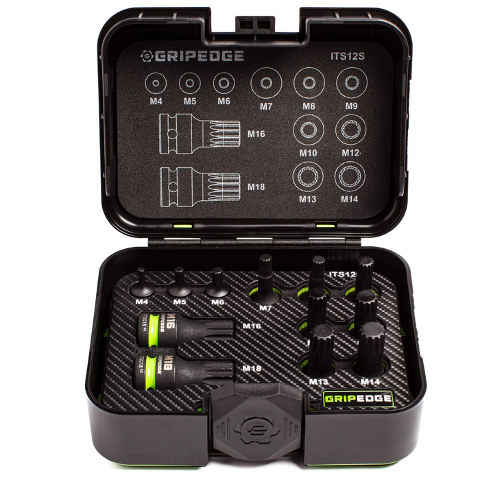 GripEdge ITS12S 12-Piece Impact RPT Triple Square Driver Set