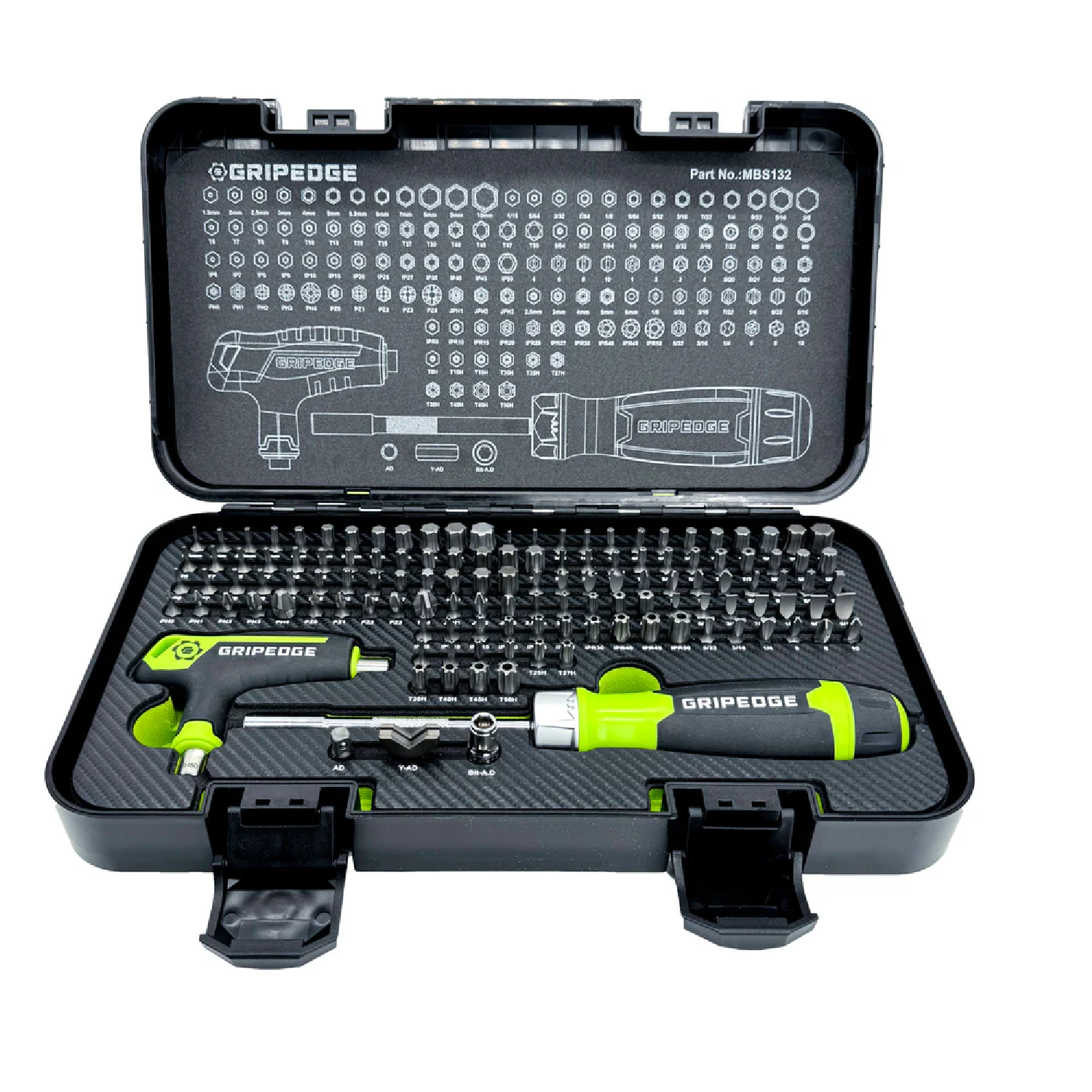 GripEdge MBS132 RPT Multi-Bit Driver Set - 132 Pieces — 1SourceTool