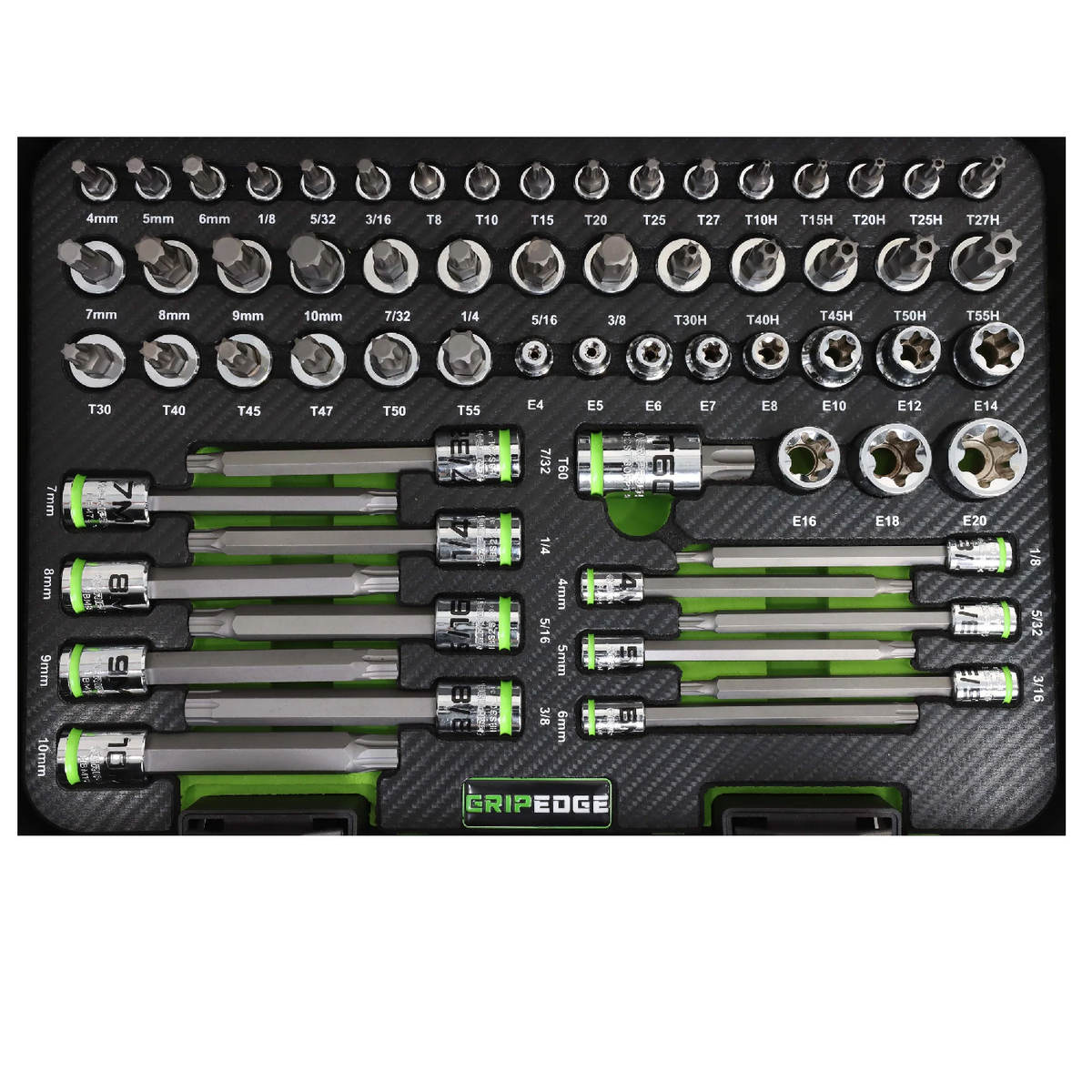 GripEdge MHST62S 62-PC Master Hex & Star Driver Set — 1SourceTool