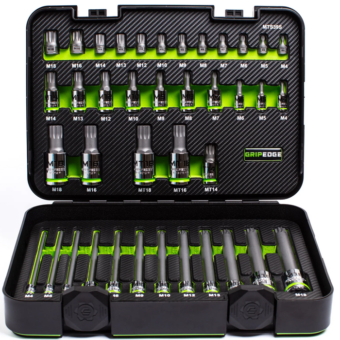 GripEdge MTS39S 39-Piece Master Triple Square Socket Set