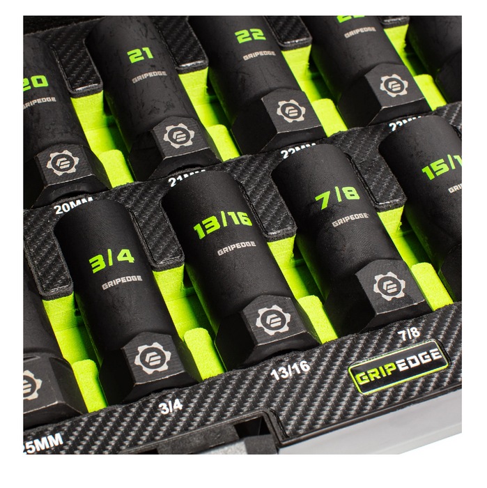 GripEdge MXC13DS 13 Piece 1/2" Drive Deep Master Socket Extractor Set