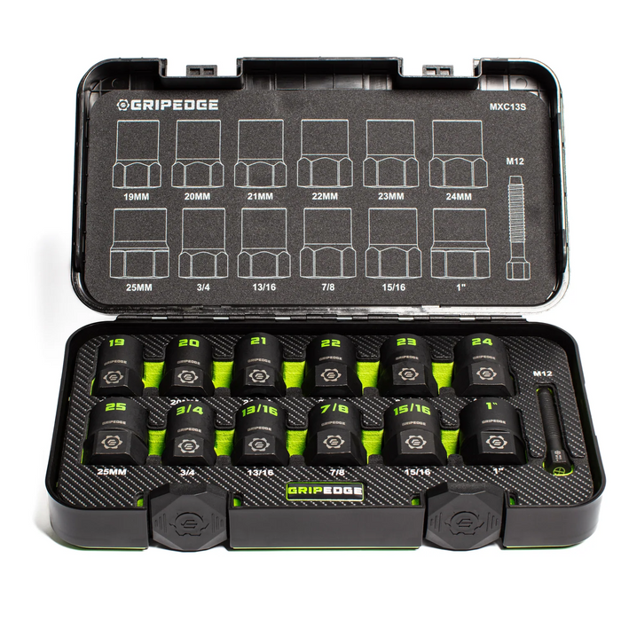 GripEdge MXC13S 13-Piece 1/2" Drive Master Socket Extractor Set