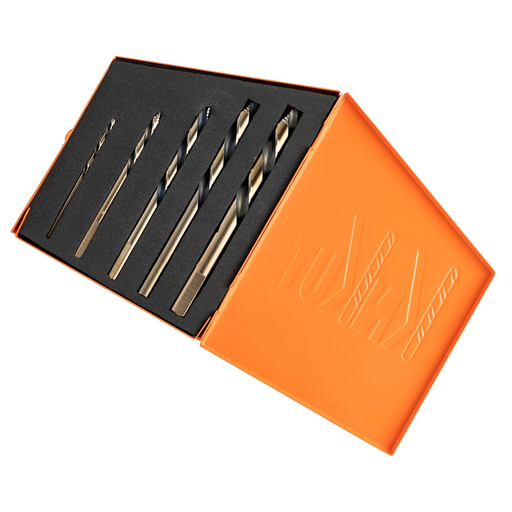 KNKUT 5KK10-LH 5-Piece Left Hand Step Point Drill Bit Set
