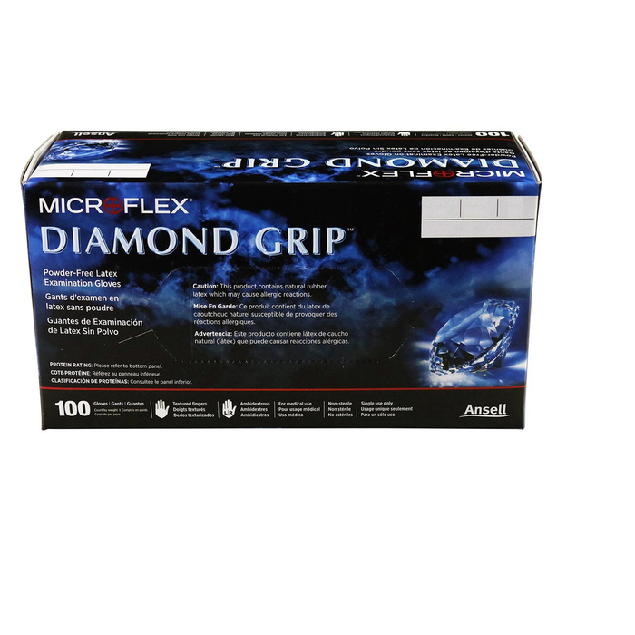 MicroFlex MF300XL-10 CASE of 1,000 Diamond Grip Latex Gloves, Extra Large, Natural Color