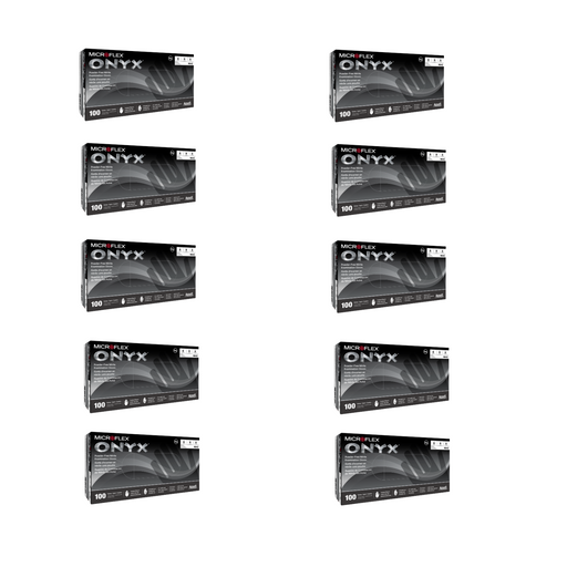 MicroFlex N64-S Onyx- Small Black Nitrile Gloves Case