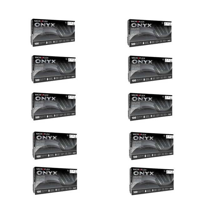 MicroFlex N64-S Onyx- Small Black Nitrile Gloves Case