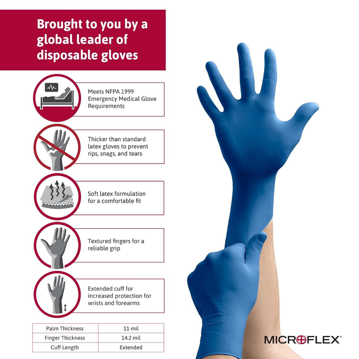 Microflex SG375XL-10 CASE of Safe Grip Textured Grip Gloves, Extra Large, 500 Gloves