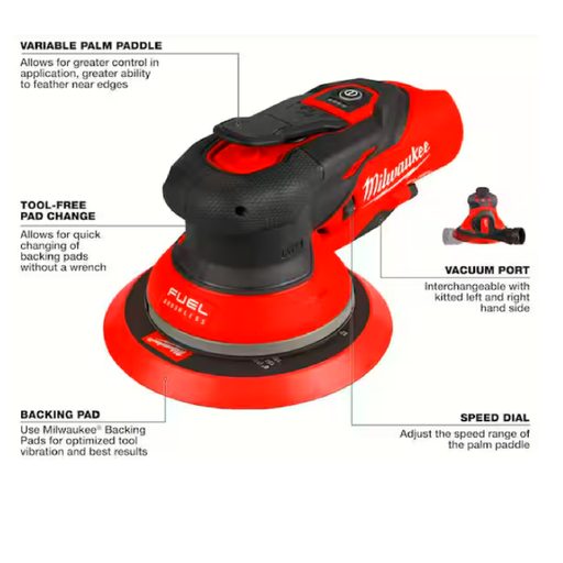 Milwaukee 2585-20 M12 FUEL 6" Random Orbital Sander (3/16") - Tool Only