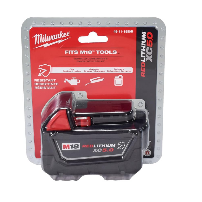 Milwaukee 48-11-1850R M18 XC5 Solvent Resistant Battery Pack