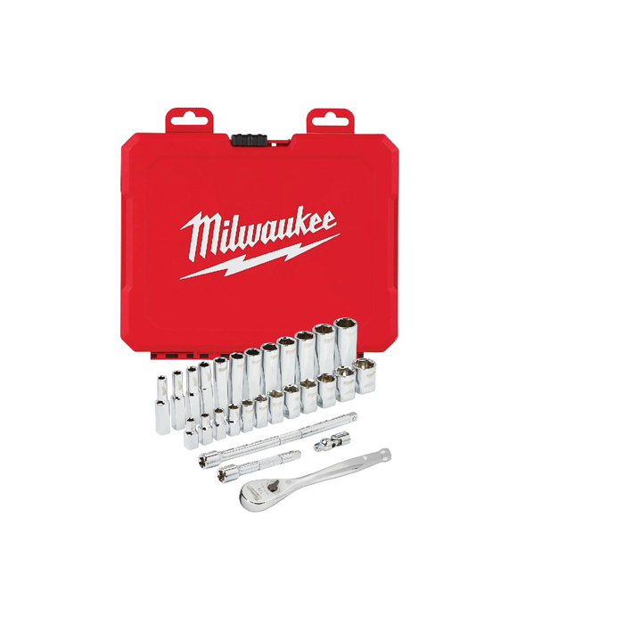 Milwaukee 48-22-9504 1/4" Drive 28-Piece Metric Ratchet & Socket Set