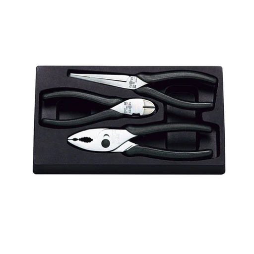 Nepros NTP03 3-Piece Mixed Plier Set, Needle Nose, Slip Joint, Cutting