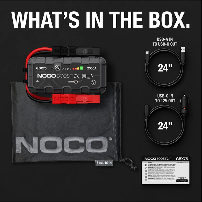 Noco Boost X GBX75 2500A 12V UltraSafe Portable Lithium Jump Noco Boost X GBX75 2500A 12V UltraSafe Portable Lithium Jump
