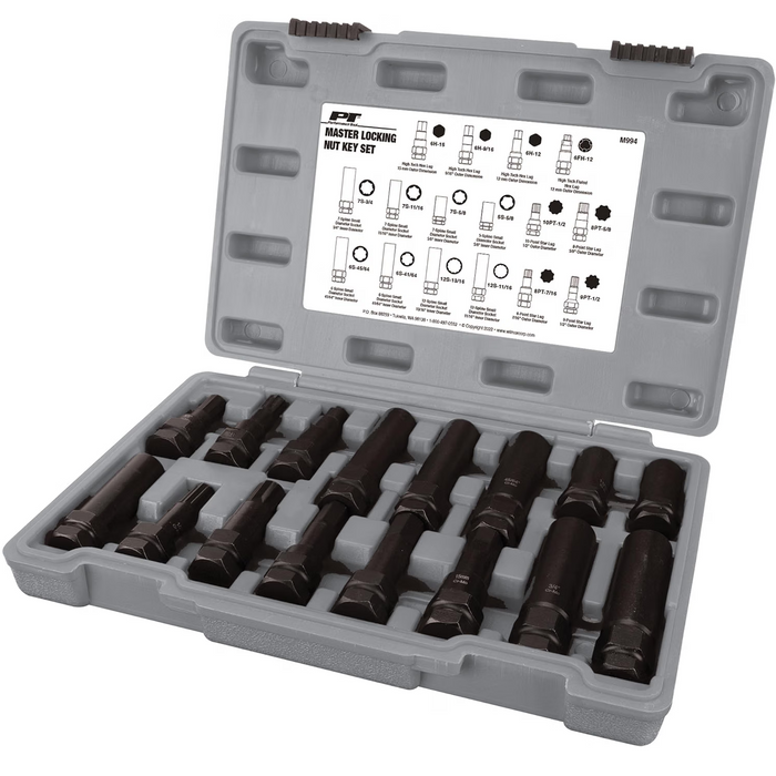 Performance Tool M994 16-Piece Locking Lug Nut Master Key Set