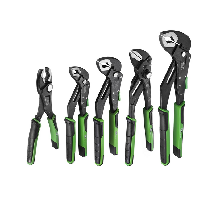 SK Tools 01459 5-Piece Dual-Material Tongue & Groove Pliers Set