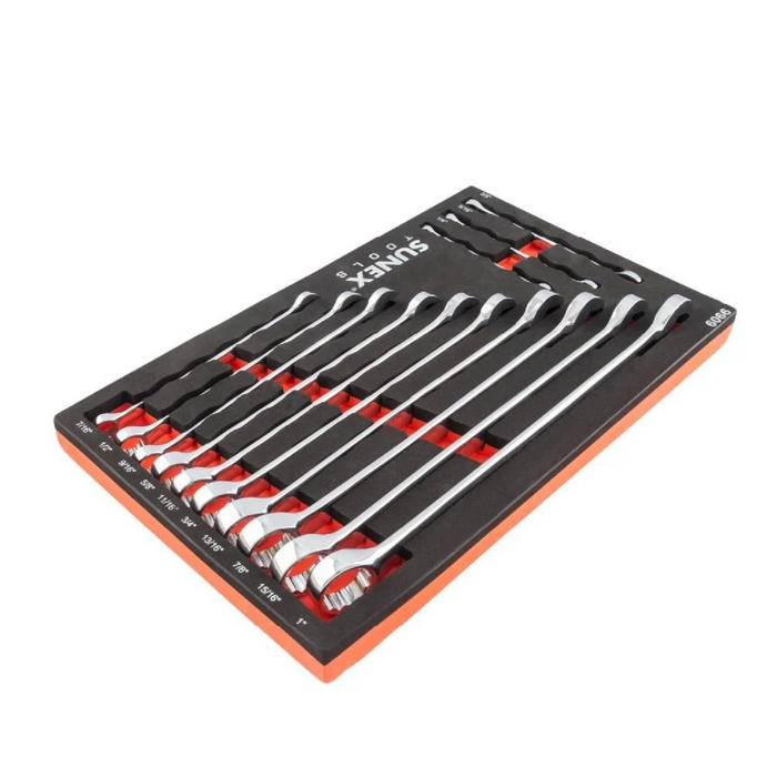 Sunex 9909 13 Piece V-Groove SAE Wrench Set in EVA Foam Tray