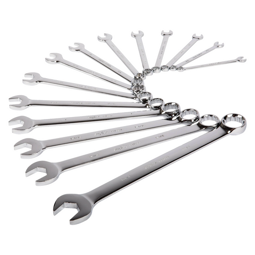 Sunex 9915A 14 Piece V-Groove SAE Combination Wrench Set