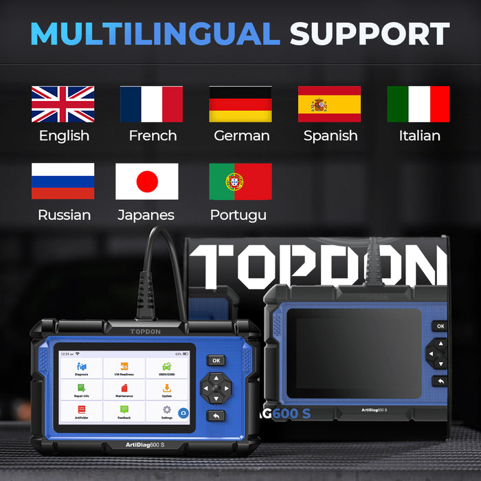 Topdon AD600S ArtiDiag600S 5" OBD2 Scan Tool