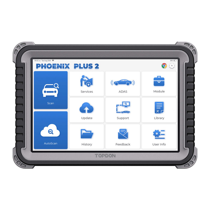 Topdon Phoenix Plus 2 PXPLUS2 10.1" OE-Level Scan Tool w/Service Functions, Bi-Directional