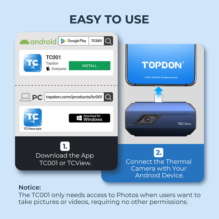Topdon TC001 Thermal Imager Interface Module For Android And Windows