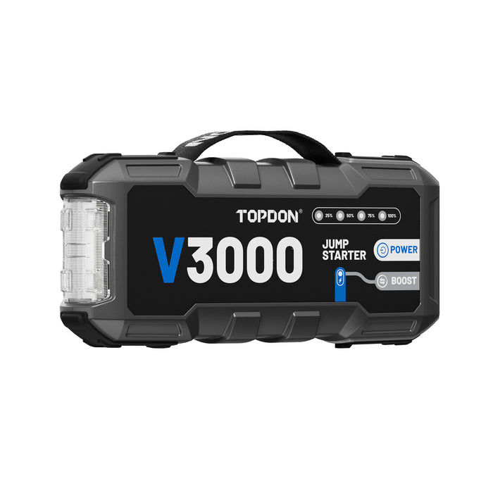 TopDon V3000 3000 Peak Amp Battery Jump Starter and Power Bank