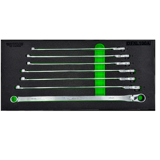 Vim Tools RFW100 6-Piece 3/8" Drive Ratcheting Flare Nut Wrench Set