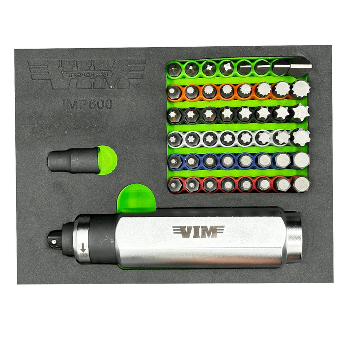 Vim IMP600K Reversible 3/8" Drive Impact Driver with 48 Impact Bits