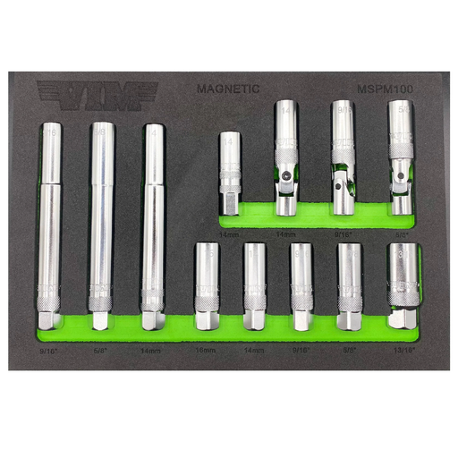 Vim MSPM100 12-Piece Magnetic Master Spark Plug Socket Set