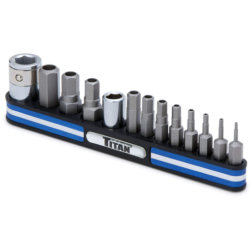 Titan Tools 16136 13-Piece Tamper Resistant Metric Hex Bit Socket Set 