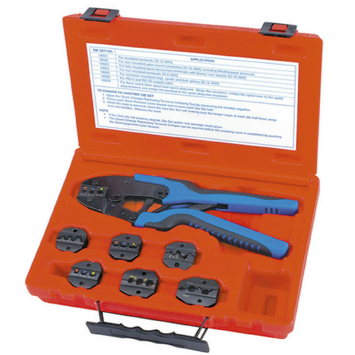 S & G Tool Aid 18960 Quick Change Ratcheting Terminal Crimping Kit