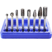 Astro Pneumatic 2181 8 Piece Double Cut Carbide Rotary Burr Set In Blow Molded Case