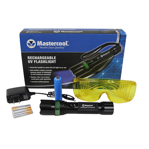 Mastercool 53518-UV Dual Power UV Rechargeable LED Flashlight