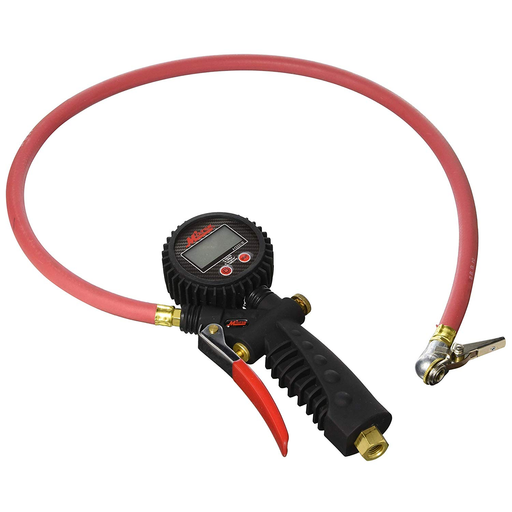 Milton 573D Pro Digital Pistol Grip Inflator Gauge 36" Hose and Ball Chuck With Clip