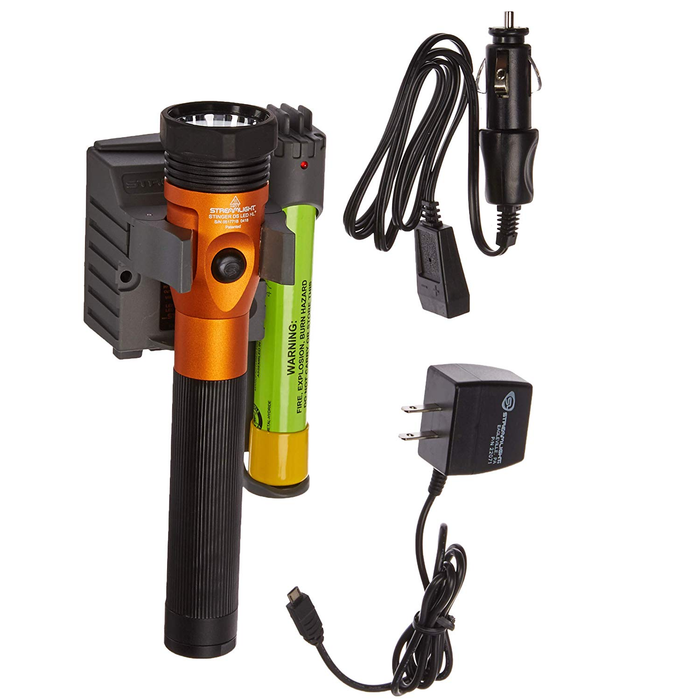 Streamlight 75490 Orange DS Stinger LED HL AC/DC With Piggyback Charger