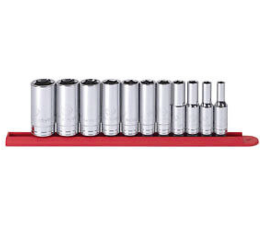 Gearwrench 80555 11 Piece 3/8" Drive 6 Point SAE Deep Socket Set