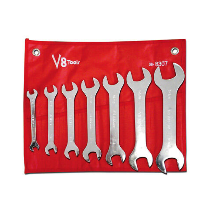 V8 Tools 8307 7 Piece SAE Super Thin Wrench Set