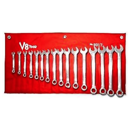 V8 Tools 9317 17 Piece Standard Length Metric Combo Wrench Set