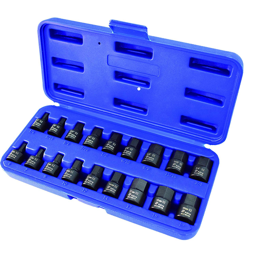 Astro Pneumatic 94418H 18-Piece 3/8" Drive Nano Impact Hex Driver Sockets - SAE and Metric