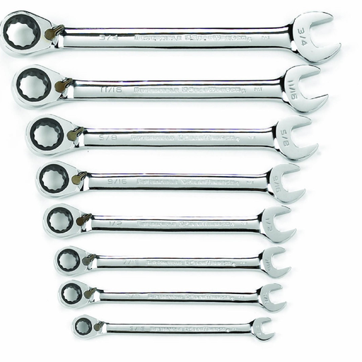 Gearwrench 9533N 8 - Piece Reversible  Ratcheting Combination SAE Wrench Set 