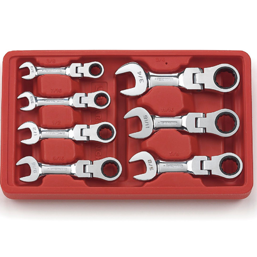 Gearwrench 9570 7-Piece  Stubby Flex Head Ratcheting Combination SAE Wrench