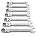 Gearwrench 9900D 7 Piece Flex Head Metric Ratcheting Combination Wrench Set 