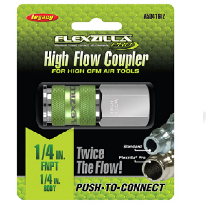 Flexzilla A53416FZ High Flow Coupler - 1/4" Body 1/4" FNPT
