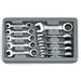 GearWrench 9520 10 Piece Metric Stubby Combination Ratcheting Wrench Set