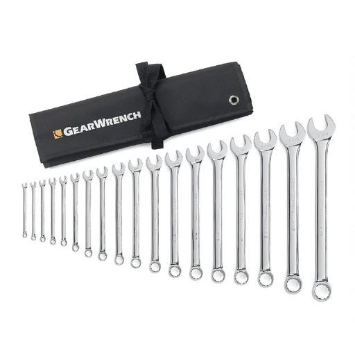 Gearwrench 81917 18-Piece SAE Long Pattern Non Ratcheting Combination Wrench Set