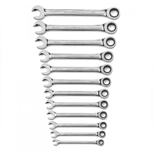 Gearwrench 85597 12-Piece Ratcheting Open End Wrench Set - Metric