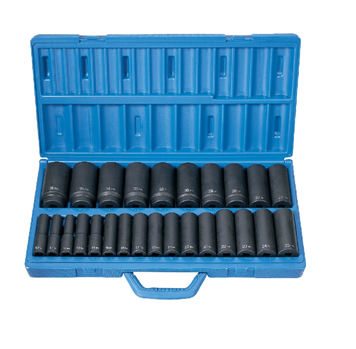 Grey Pneumatic 1326MD 1/2" Drive 26 Piece Deep Metric Master Impact Socket Set