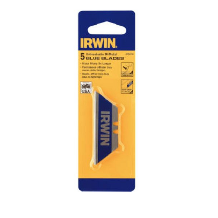IRWIN 2084100 Blue Blade Utility Knife Blade 5 Per Pack