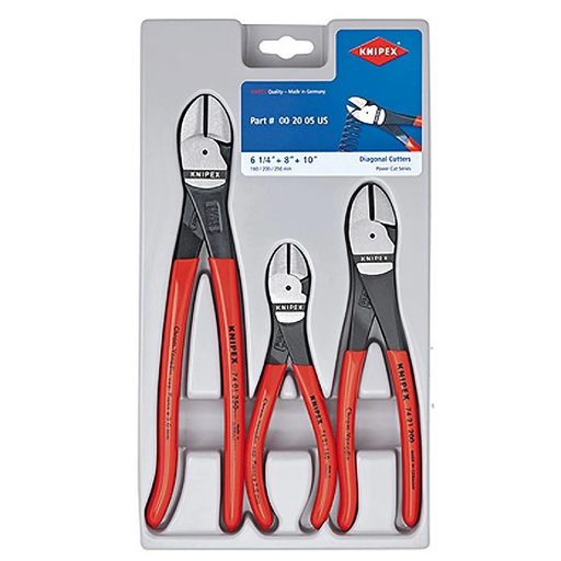 Knipex 00 20 05 S2 3-Piece High Leverage Diagonal Cutter Set